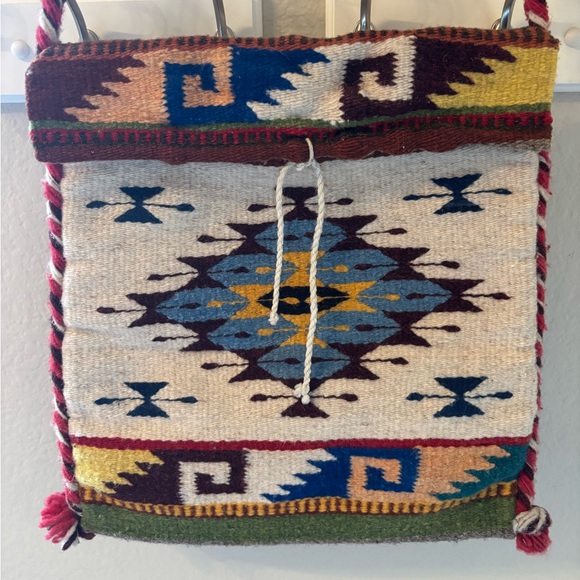 Handwoven Wool Shoulder Bag - Southwest Tribal Design - Picture 7 of 10